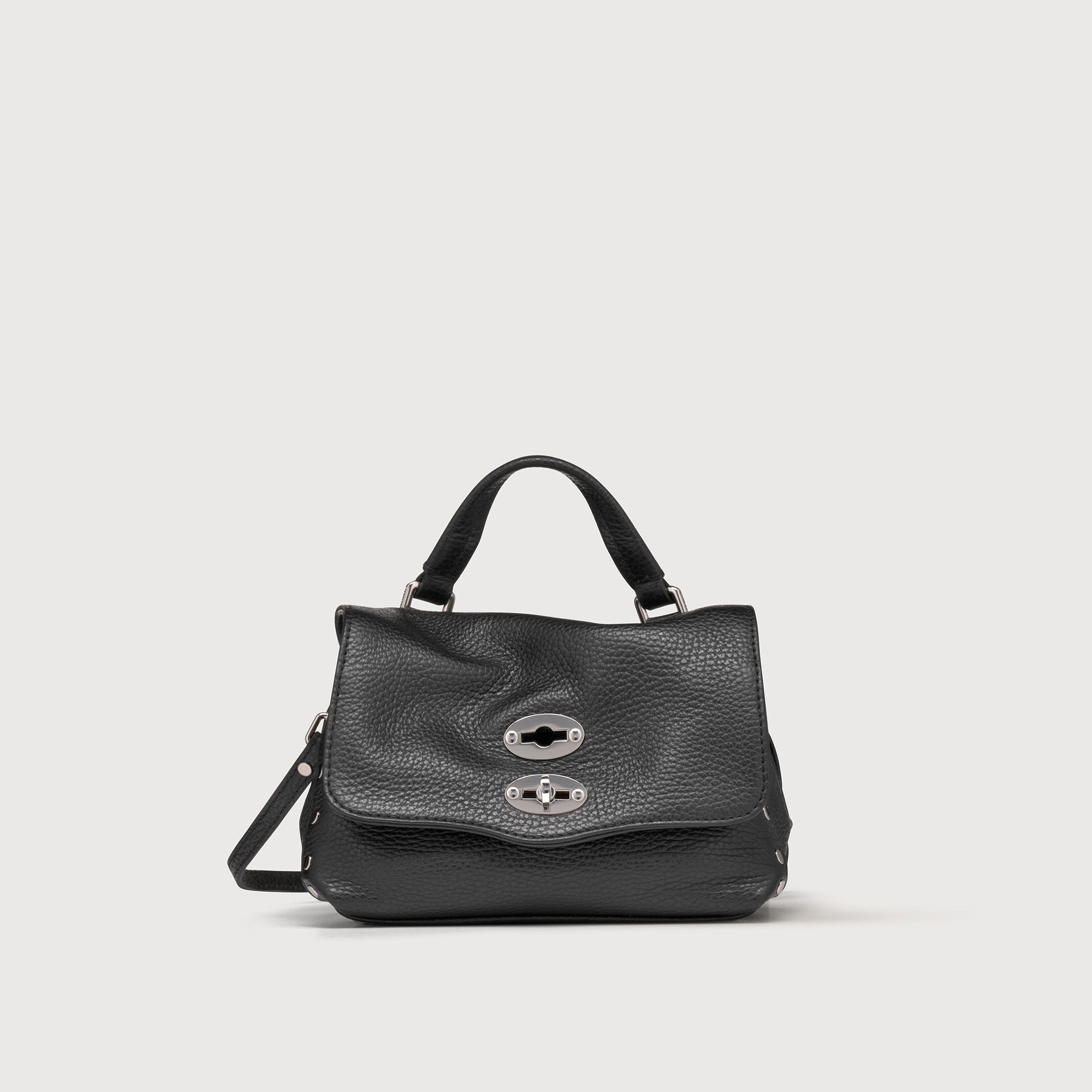 Zanellato BORSA POSTINA® BABY IN PELLE MARTELLATA BLACK NERO | Zanellato