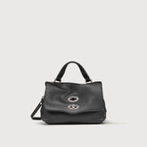 BABY POSTINA® MESSENGER BAG IN TUMBLED LEATHER BLACK NERO | Zanellato