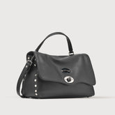 BORSA POSTINA® SMALL IN PELLE MARTELLATA BLACK NERO - Borse iconiche | Zanellato