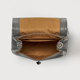 BABY POSTINA® MESSENGER BAG IN TUMBLED LEATHER GREY MONTEBIANCO | Zanellato