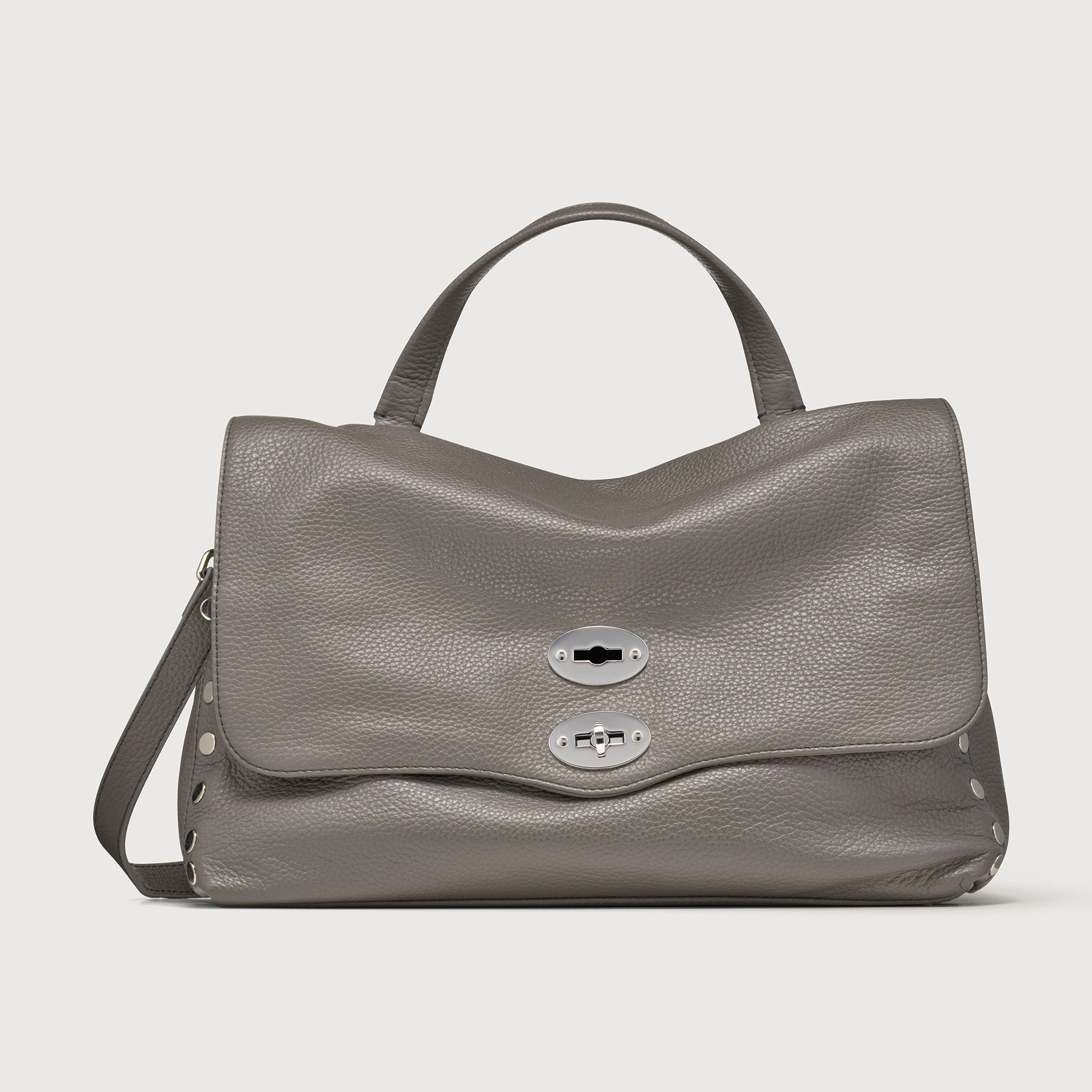 Zanellato BORSA POSTINA® MEDIUM IN PELLE MARTELLATA GREY MONTEBIANCO | Zanellato