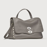 BORSA POSTINA® MEDIUM IN PELLE MARTELLATA GREY MONTEBIANCO - Borse iconiche | Zanellato