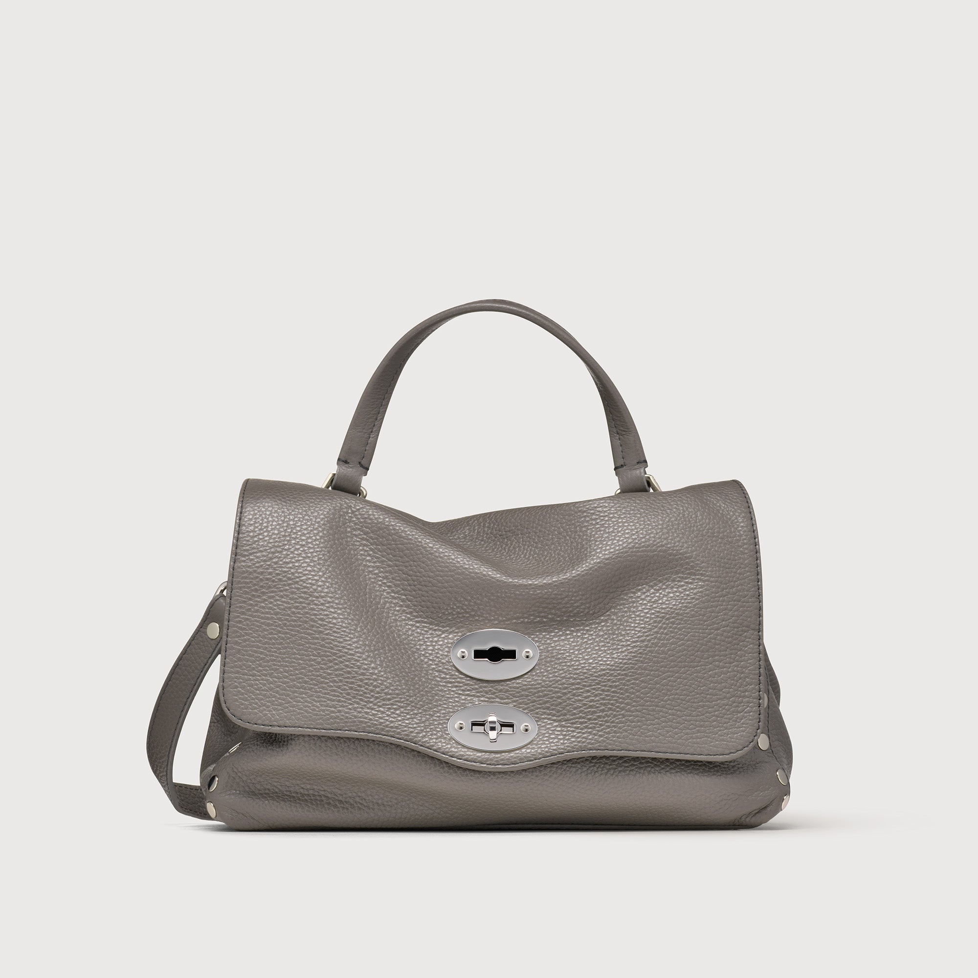 Zanellato BORSA POSTINA® SMALL IN PELLE MARTELLATA GREY MONTEBIANCO | Zanellato