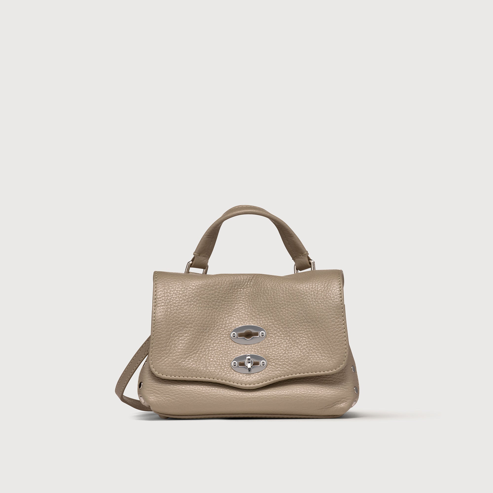 Zanellato BORSA POSTINA® BABY IN PELLE MARTELLATA GREY CRETA | Zanellato