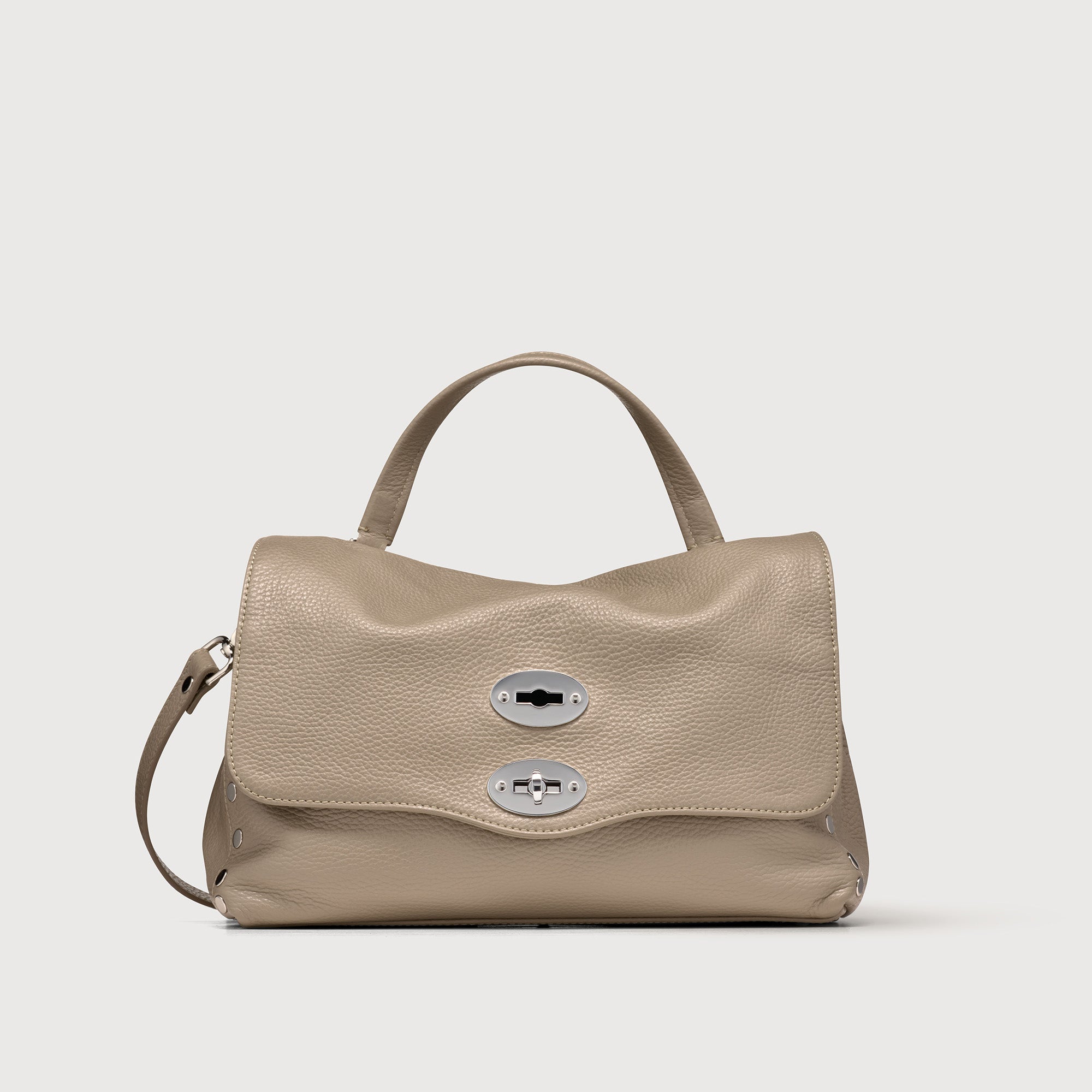 Zanellato BORSA POSTINA® SMALL IN PELLE MARTELLATA GREY CRETA | Zanellato