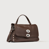 BORSA POSTINA® SMALL IN PELLE MARTELLATA BROWN MODICA - Borse a Tracolla | Zanellato