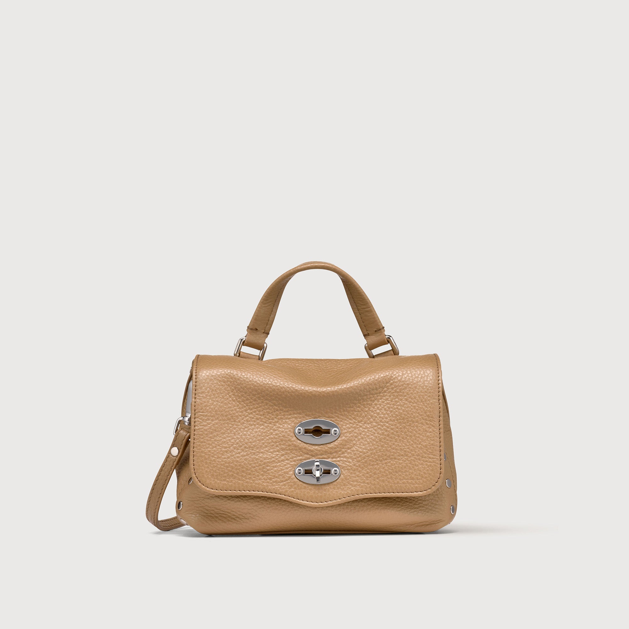 Zanellato BORSA POSTINA® BABY IN PELLE MARTELLATA BROWN CAPPUCCINO | Zanellato