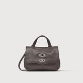 BABY POSTINA® MESSENGER BAG IN TUMBLED LEATHER BROWN MOCACCINO | Zanellato