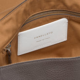 MEDIUM POSTINA® MESSENGER BAG IN TUMBLED LEATHER BROWN MOCACCINO | Zanellato