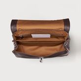 SMALL POSTINA® MESSENGER BAG IN TUMBLED LEATHER BROWN MOCACCINO | Zanellato