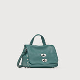 BABY POSTINA® MESSENGER BAG IN TUMBLED LEATHER GREEN ACCA - Fall Winter Bags | Zanellato