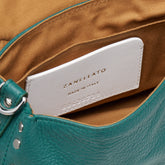 BABY POSTINA® MESSENGER BAG IN TUMBLED LEATHER GREEN ACCA | Zanellato