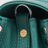 SMALL POSTINA® MESSENGER BAG IN TUMBLED LEATHER GREEN ACCA | Zanellato