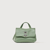 BORSA POSTINA® BABY IN PELLE MARTELLATA GREEN VERDE PEPE - Borse a Spalla | Zanellato