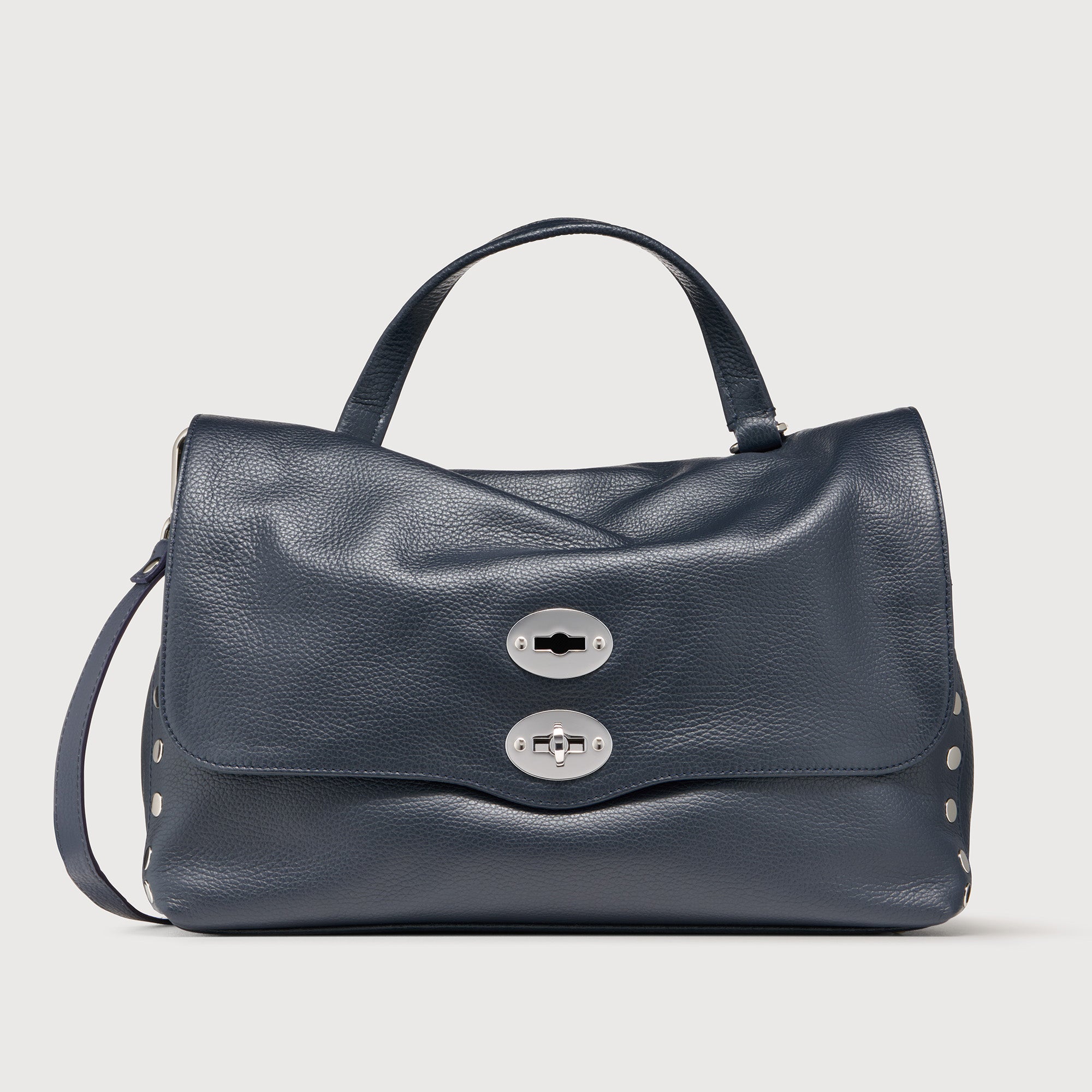 Zanellato BORSA POSTINA® MEDIUM IN PELLE MARTELLATA DARK NAVY | Zanellato