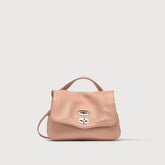 BABY POSTINA® MESSENGER BAG IN TUMBLED LEATHER PINK NUDE | Zanellato