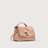 BABY POSTINA® MESSENGER BAG IN TUMBLED LEATHER PINK NUDE | Zanellato