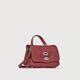 BABY POSTINA® MESSENGER BAG IN TUMBLED LEATHER RED OPERA - Fall Winter Bags | Zanellato