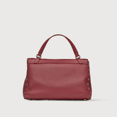 SMALL POSTINA® MESSENGER BAG IN TUMBLED LEATHER RED OPERA | Zanellato