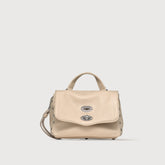 BABY POSTINA® MESSENGER BAG IN TUMBLED LEATHER WHITE BIANCONE - Fall Winter Bags | Zanellato