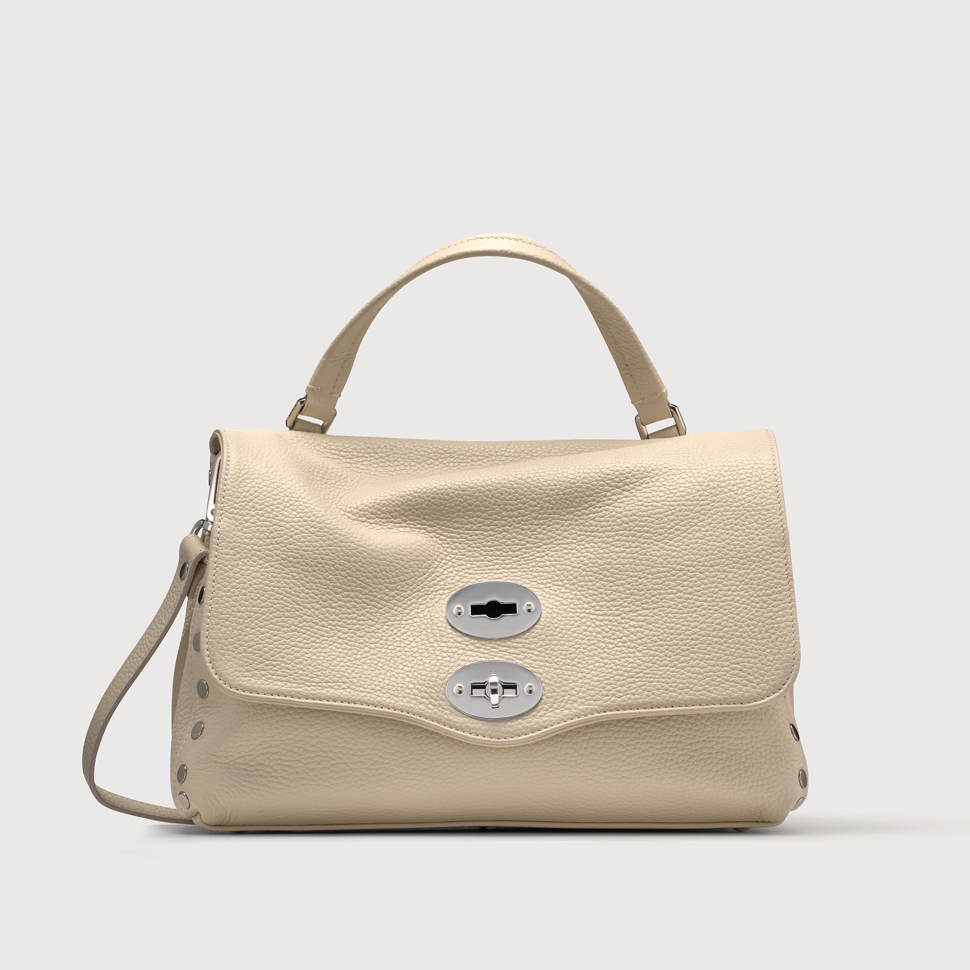 Zanellato BORSA POSTINA® SMALL IN PELLE MARTELLATA WHITE BIANCONE | Zanellato