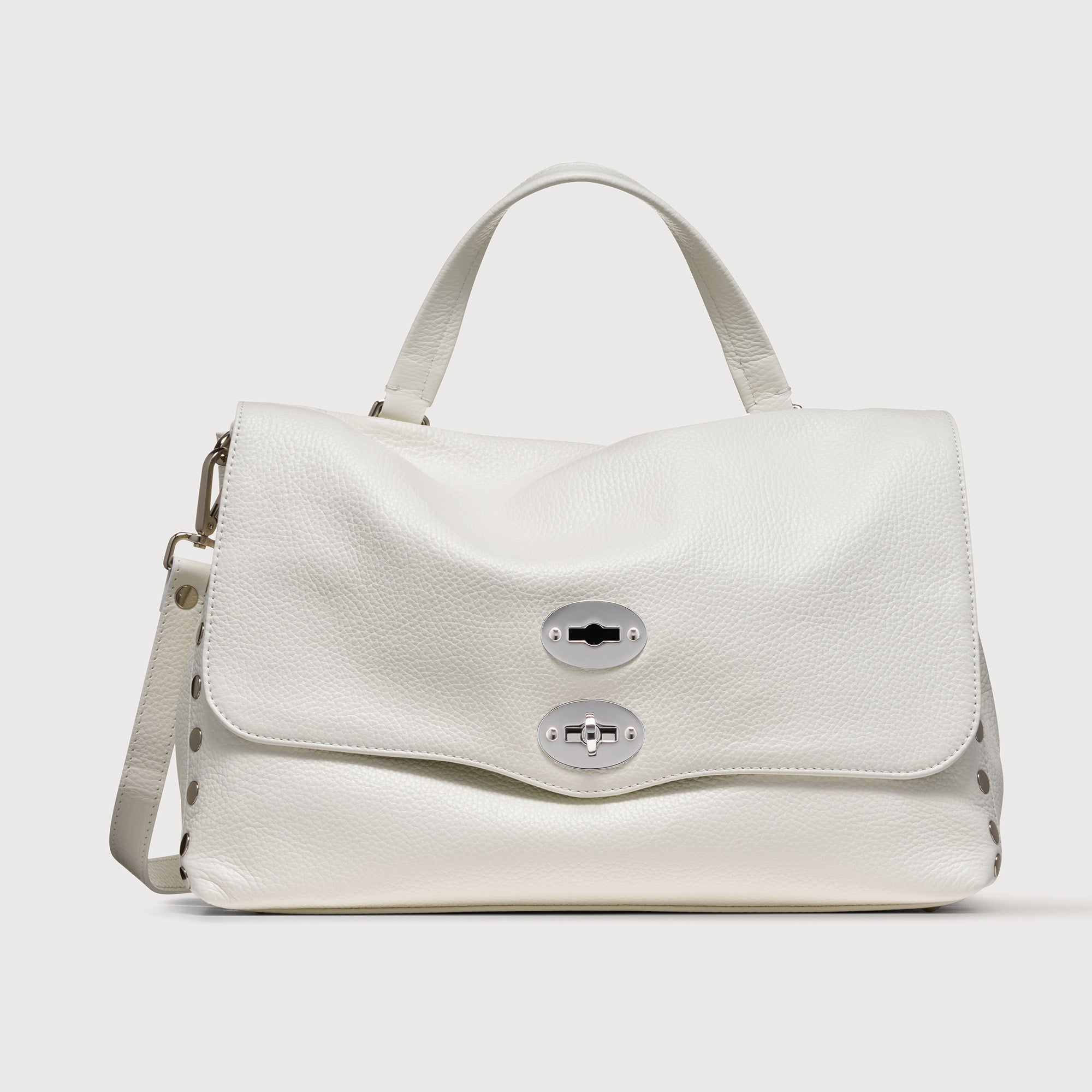 Zanellato BORSA POSTINA® MEDIUM IN PELLE MARTELLATA BIANCO LATTE | Zanellato