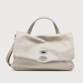 BORSA POSTINA® MEDIUM IN PELLE MARTELLATA WHITE BIANCHETTO | Zanellato