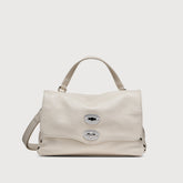 BORSA POSTINA® SMALL IN PELLE MARTELLATA WHITE BIANCHETTO | Zanellato