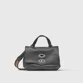 BABY POSTINA® MESSENGER BAG IN TUMBLED LEATHER BLACK NERO | Zanellato