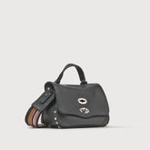 BORSA POSTINA® BABY IN PELLE MARTELLATA BLACK NERO - Borse iconiche | Zanellato