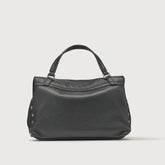 BORSA POSTINA® SMALL IN PELLE MARTELLATA BLACK NERO - Nero | Zanellato