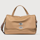 BORSA POSTINA® MEDIUM IN PELLE MARTELLATA BROWN CAPPUCCINO - Borse iconiche | Zanellato