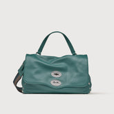 BORSA POSTINA® SMALL IN PELLE MARTELLATA GREEN ACCA - Borse in Pelle Martellata | Zanellato