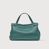 SMALL POSTINA® MESSENGER BAG IN TUMBLED LEATHER GREEN ACCA | Zanellato