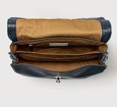 MEDIUM POSTINA® MESSENGER BAG IN TUMBLED LEATHER DARK NAVY | Zanellato