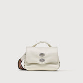 BABY POSTINA® MESSENGER BAG IN TUMBLED LEATHER BIANCO LATTE | Zanellato