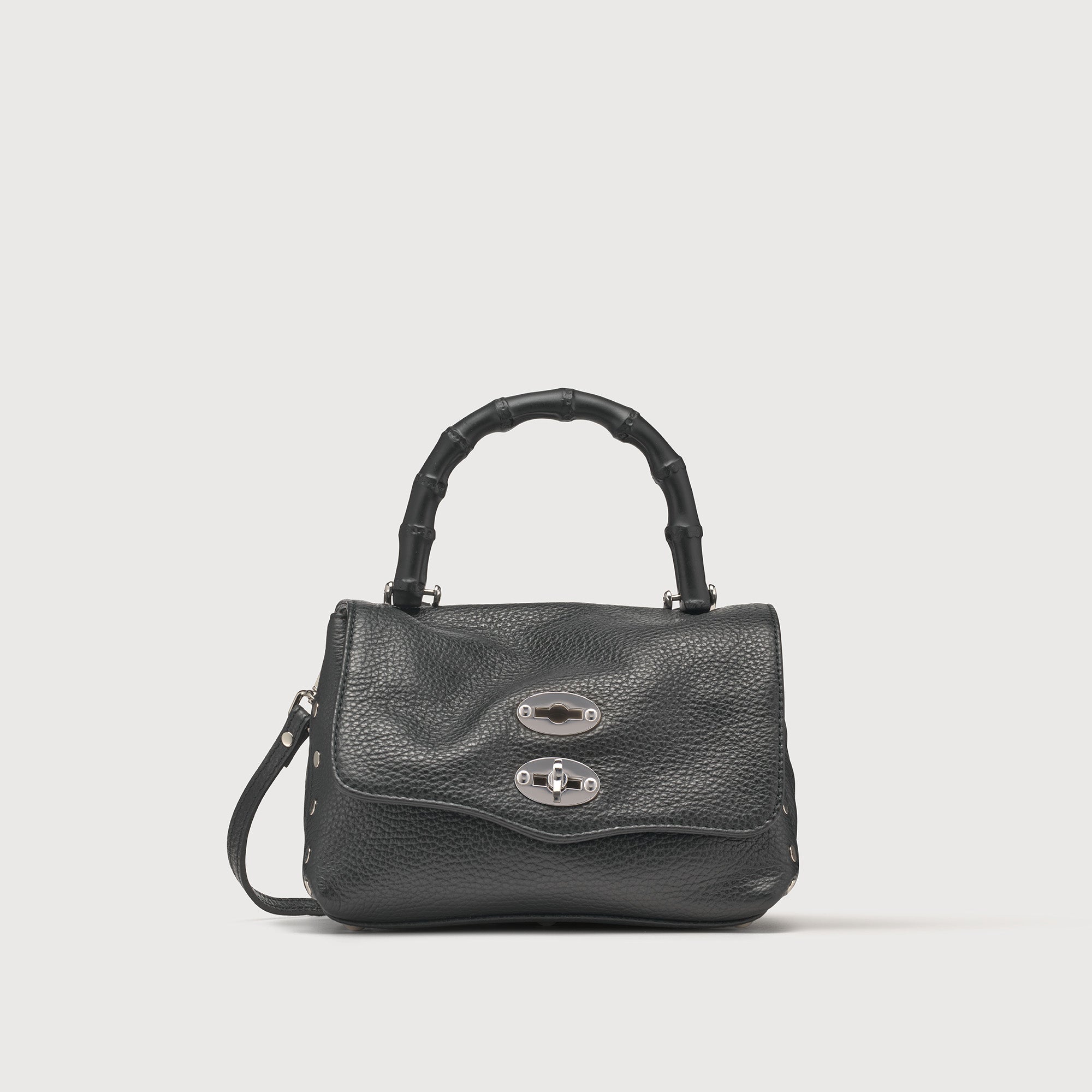 Zanellato BORSA POSTINA® BABY IN PELLE MARTELLATA BLACK NERO | Zanellato