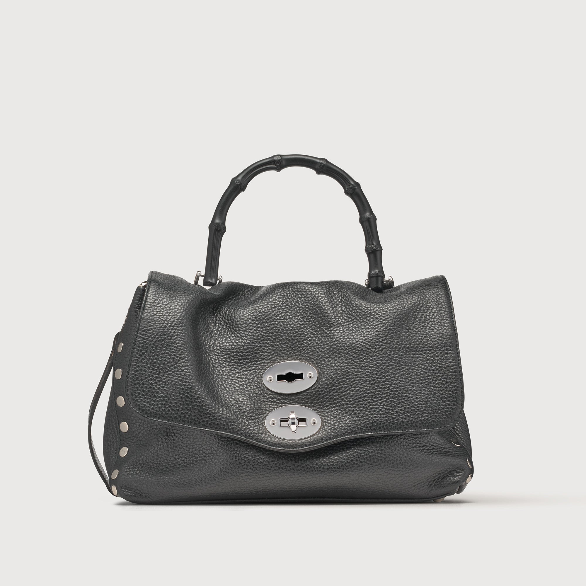 Zanellato BORSA POSTINA® SMALL IN PELLE MARTELLATA BLACK NERO | Zanellato