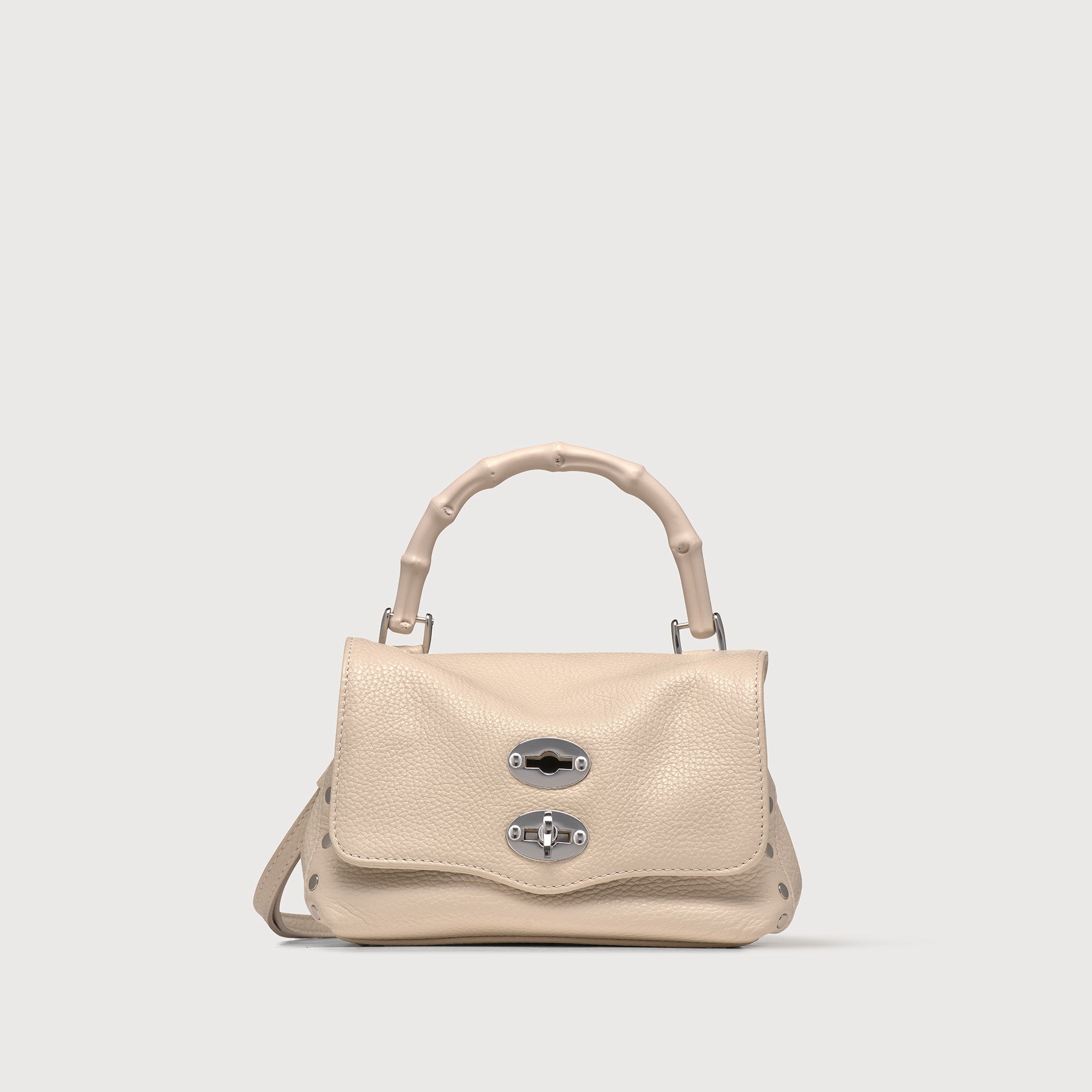 Zanellato BORSA POSTINA® BABY IN PELLE MARTELLATA WHITE BIANCONE | Zanellato