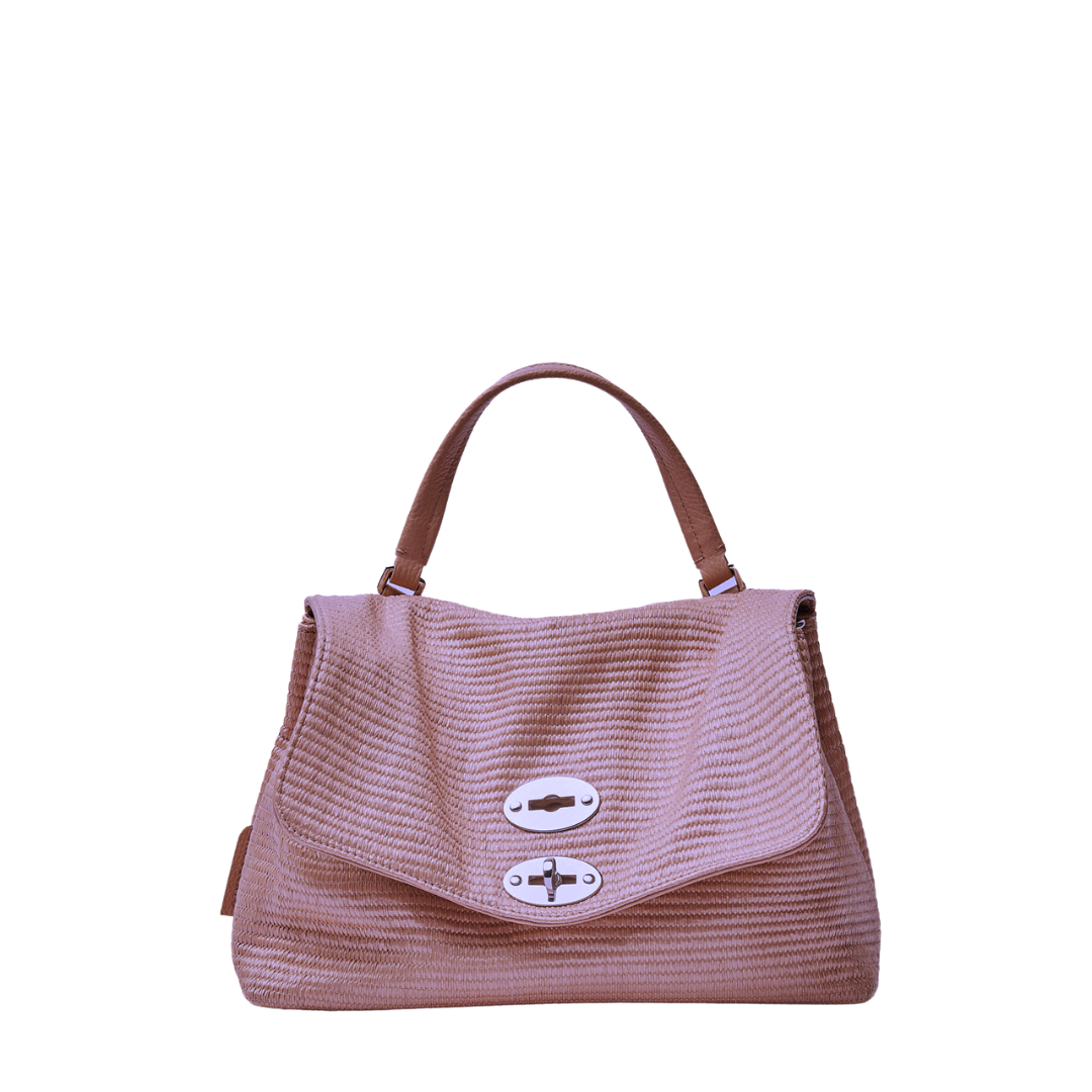 Zanellato BORSA POSTINA® SMALL IN TESSUTO PAGLIA VIOLET MODENA | Zanellato