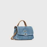 BORSA POSTINA® BABY IN PELLE DENIM BLUE DELAVE - Borse a Tracolla | Zanellato