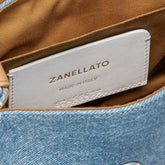 BORSA POSTINA® BABY IN PELLE DENIM BLUE DELAVE - denim blue delave | Zanellato