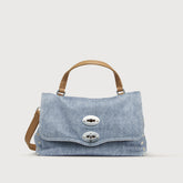 BORSA POSTINA® SMALL IN PELLE DENIM BLUE DELAVE - Borse a Mano | Zanellato