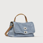 BORSA POSTINA® SMALL IN PELLE DENIM BLUE DELAVE - Postina® | Zanellato