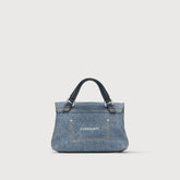 BORSA POSTINA® BABY IN PELLE DENIM BLUE RAW - denim blue raw | Zanellato