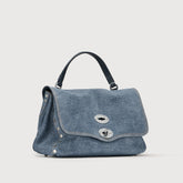 BORSA POSTINA® SMALL IN PELLE DENIM BLUE RAW - Postina® | Zanellato