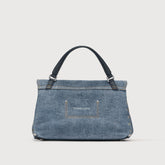 BORSA POSTINA® SMALL IN PELLE DENIM BLUE RAW - denim blue raw | Zanellato