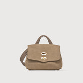 BABY POSTINA® MESSENGER BAG IN NUBUCK LEATHER GREY VOLTOLINA - Nubuck Leather Bags | Zanellato