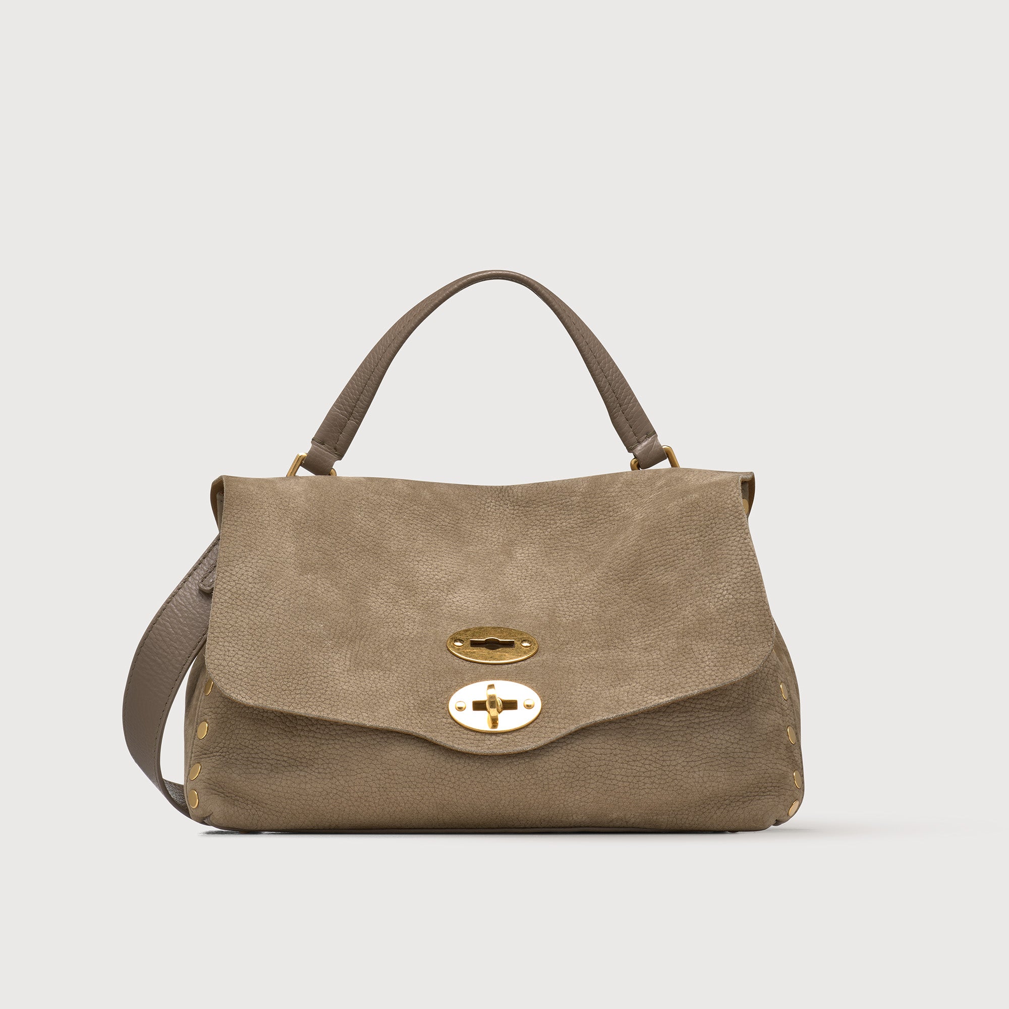 Zanellato BORSA POSTINA® SMALL IN PELLE NABUK GREY VOLTOLINA | Zanellato