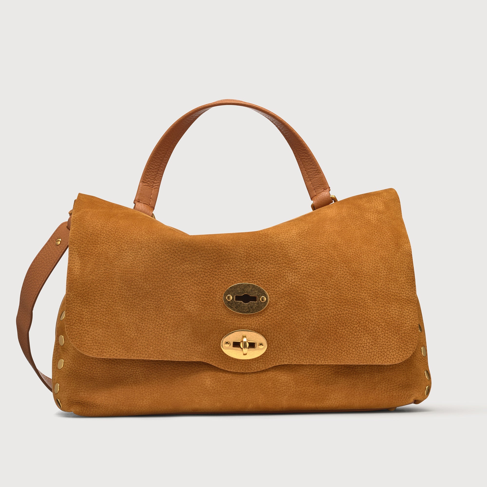 Zanellato BORSA POSTINA® MEDIUM IN PELLE NABUK BROWN BRANDY | Zanellato